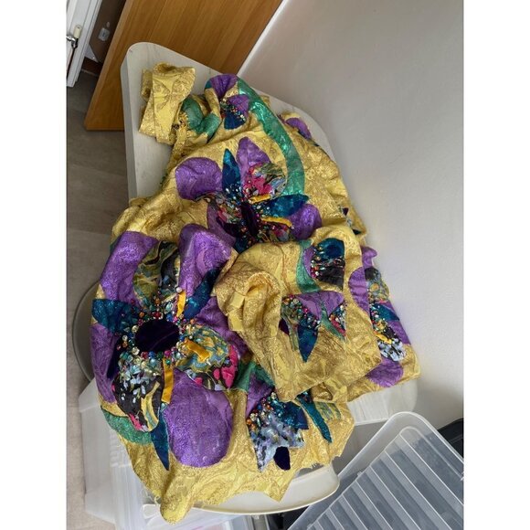 Vintage fabric from a beautiful 1960s dress with lining & jewelled - Picture 5 of 12